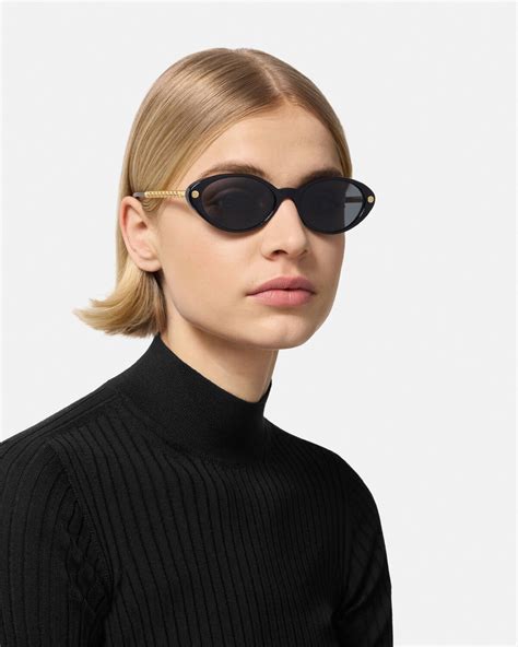 oval versace sunglasses|authentic black polarized Versace sunglasses.